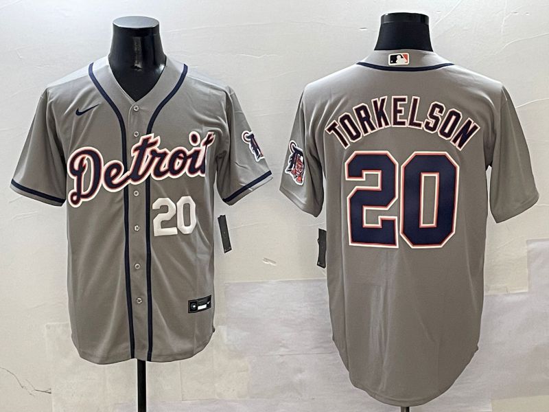 Men Detroit Tigers #20 Torkelson Grey Game 2025 Nike MLB Jersey style 5